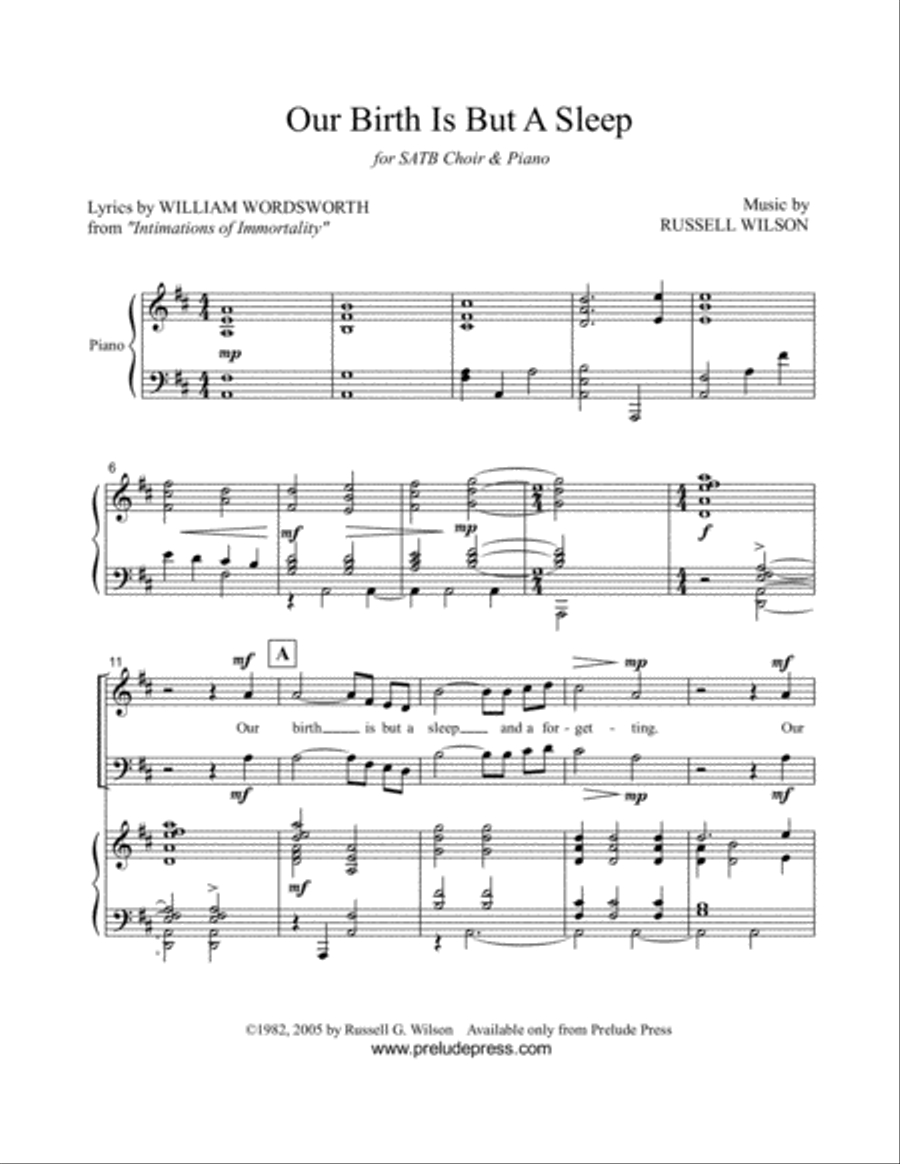Our Birth Is But A Sleep 4-Part scores gallery preview page 1