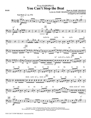You Can't Stop The Beat (from Hairspray) (arr. Ed Lojeski) - Bass