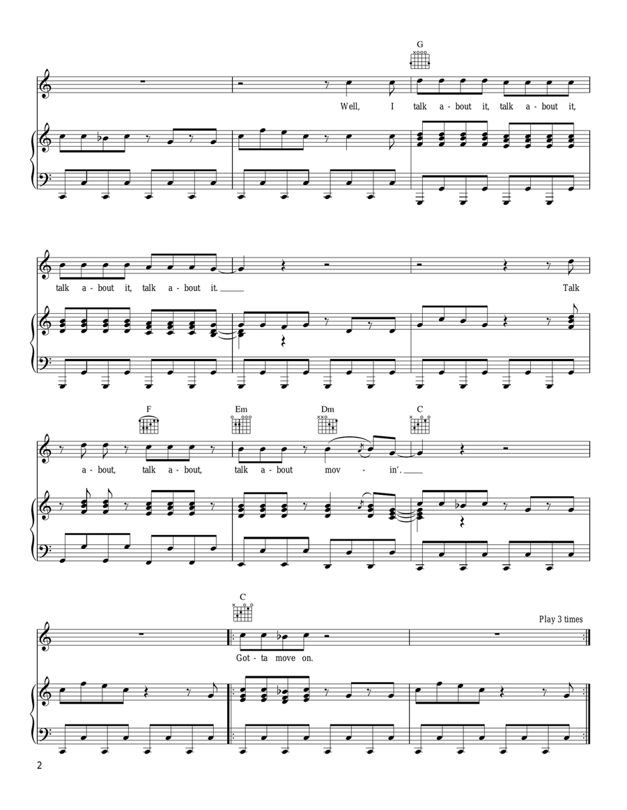 Funkytown Piano, Vocal, Guitar scores gallery preview page 2