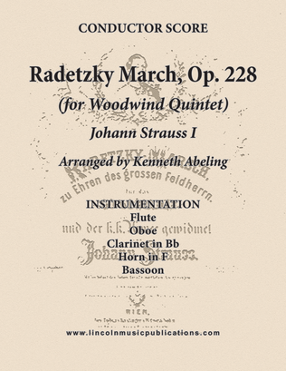 Book cover for Radetzky March (for Woodwind Quintet)