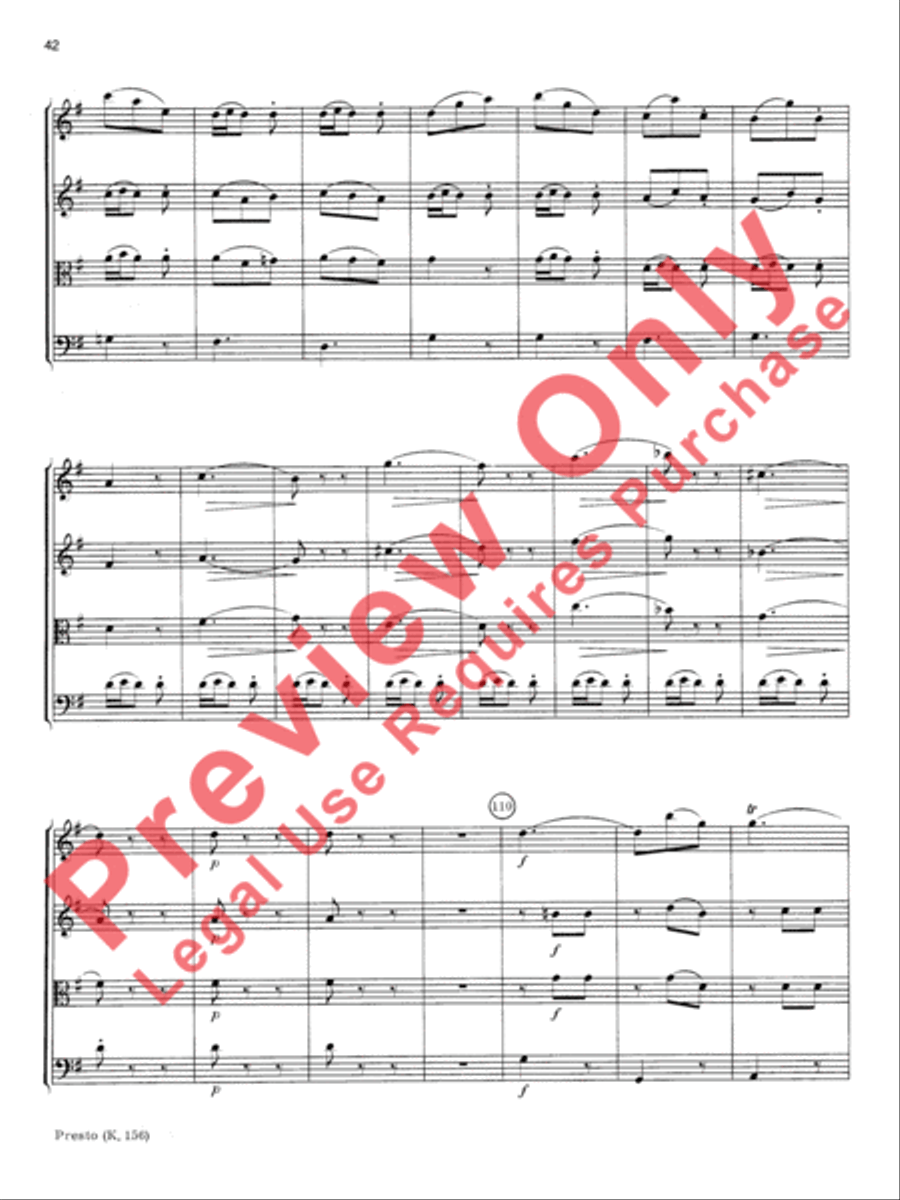 Mozart String Quartets String Quartet scores gallery preview page 43