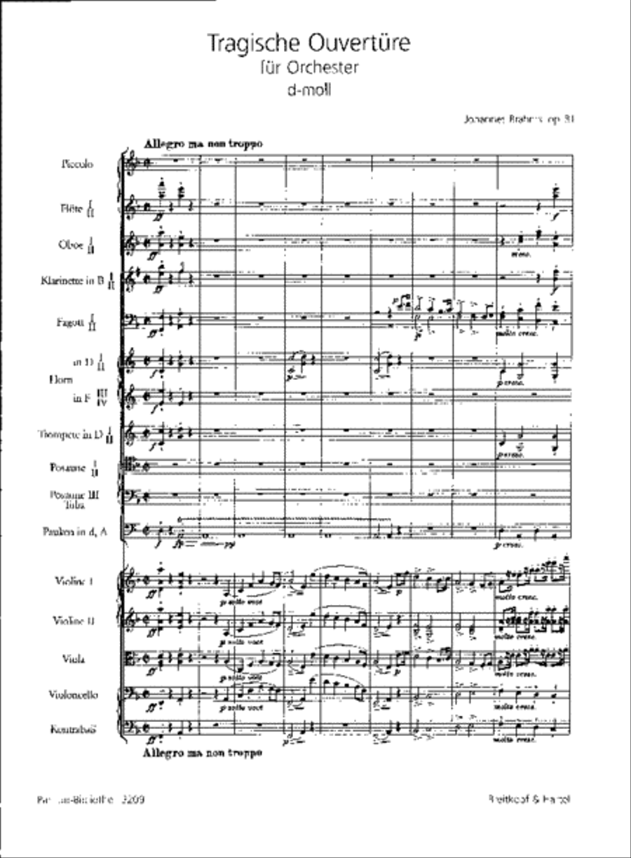 Tragic Overture in D minor Op. 81 Orchestra scores gallery preview page 2