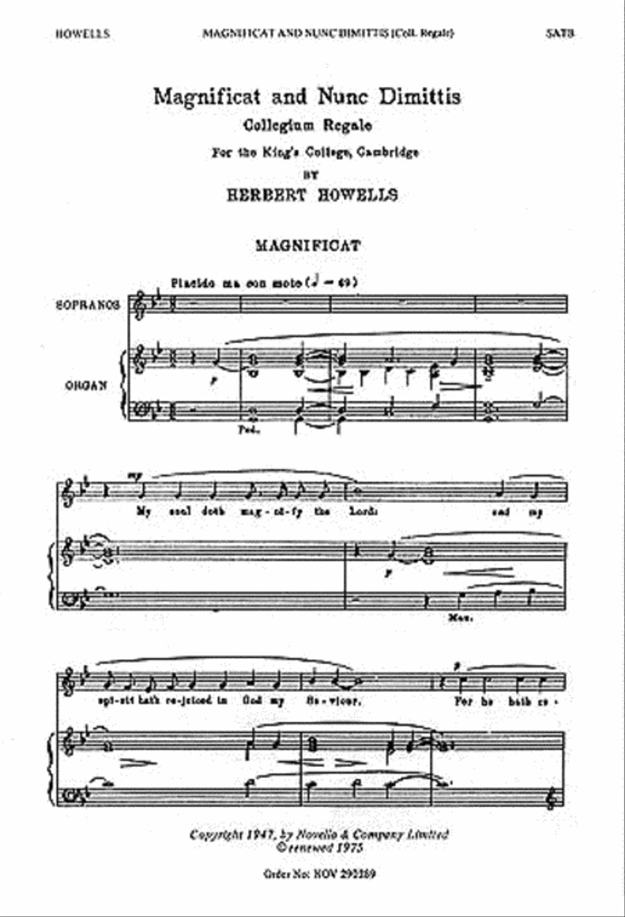 Magnificat and Nunc Dimittis (Collegium Regale) 4-Part scores gallery preview page 1