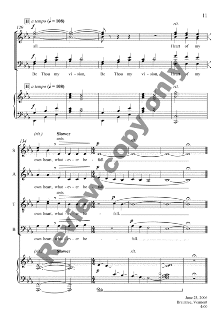Be Thou My Vision from Three Folk Hymns 4-Part scores gallery preview page 19