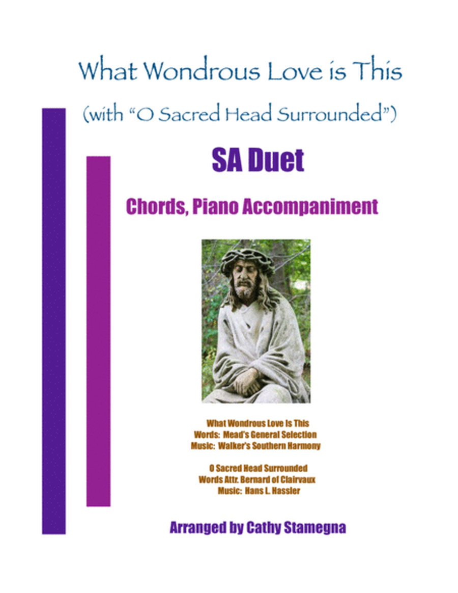 What Wondrous Love Is This (with "O Sacred Head Surrounded") (SA Duet, Chords, Piano) image number null