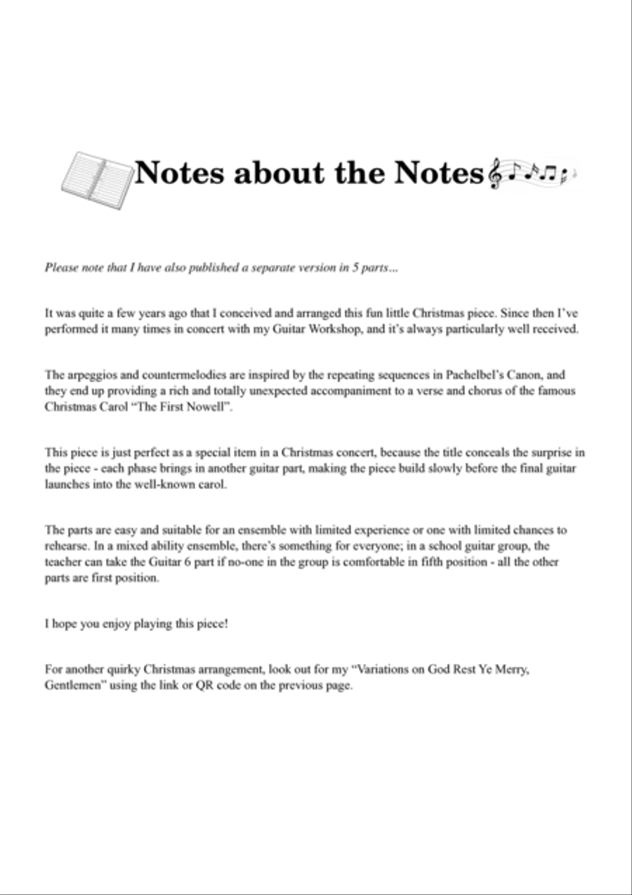 Pachelbel's Carol - Easy Guitar Sextet Guitar Ensemble scores gallery preview page 3
