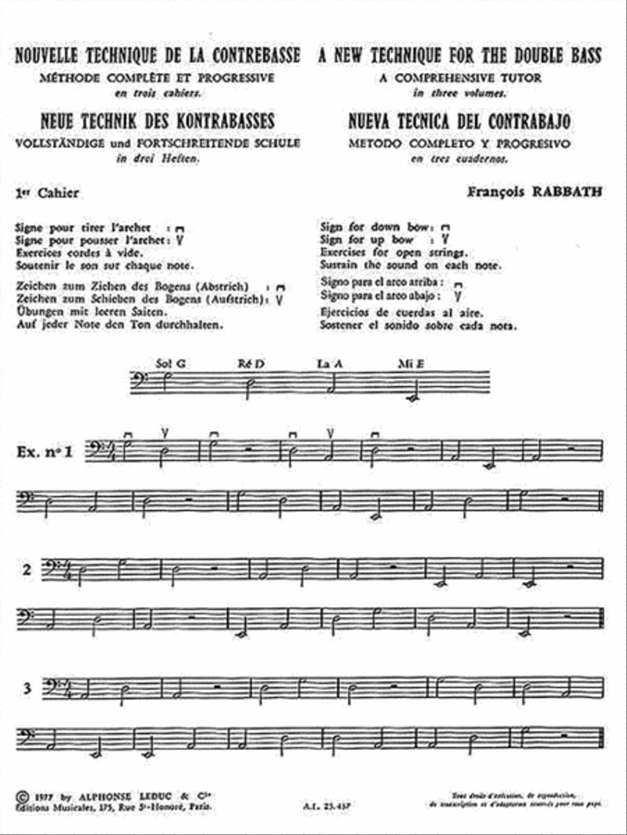 Nouvelle Technique de la Contrebasse – Volume 1 Double Bass scores gallery preview page 3