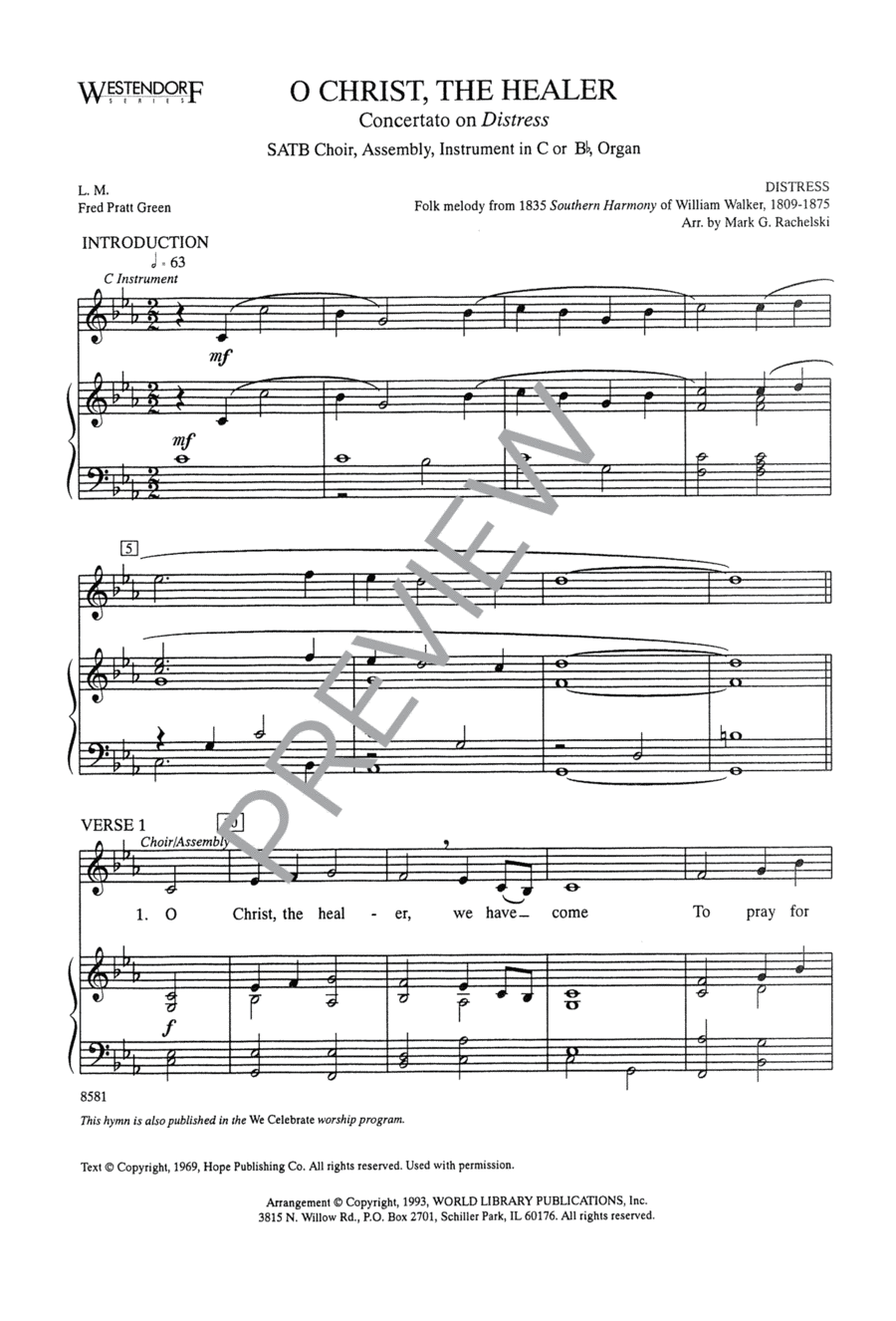O Christ the Healer We Have Come 4-Part scores gallery preview page 1