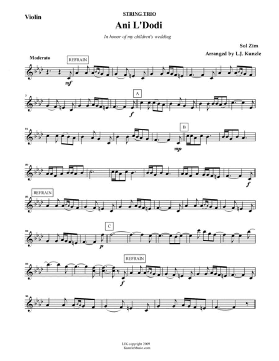 Jewish Wedding Music - 2 String Trio Arrangements String Trio scores gallery preview page 4