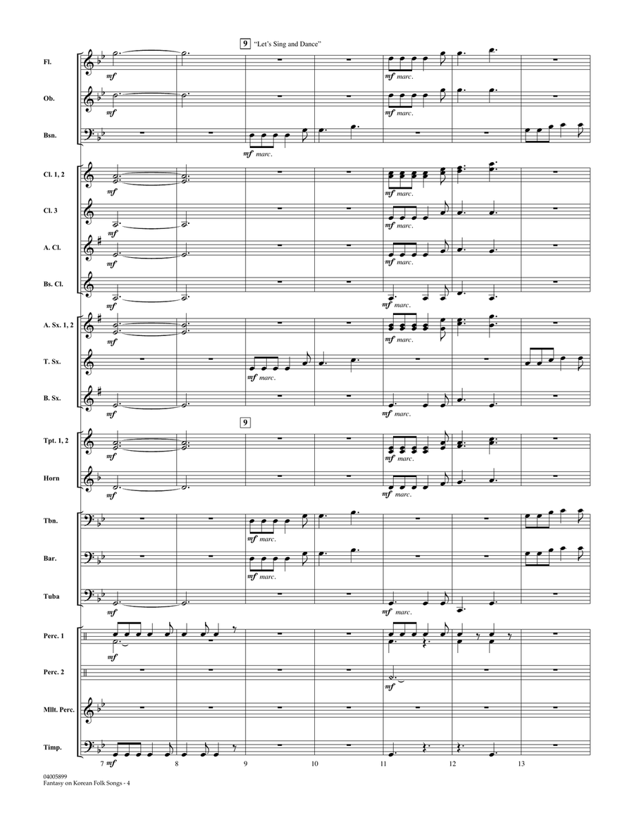 Fantasy on Korean Folk Songs - Conductor Score (Full Score) Concert Band scores gallery preview page 4
