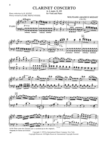 Concerto In A Major (Clarinet), K. 622