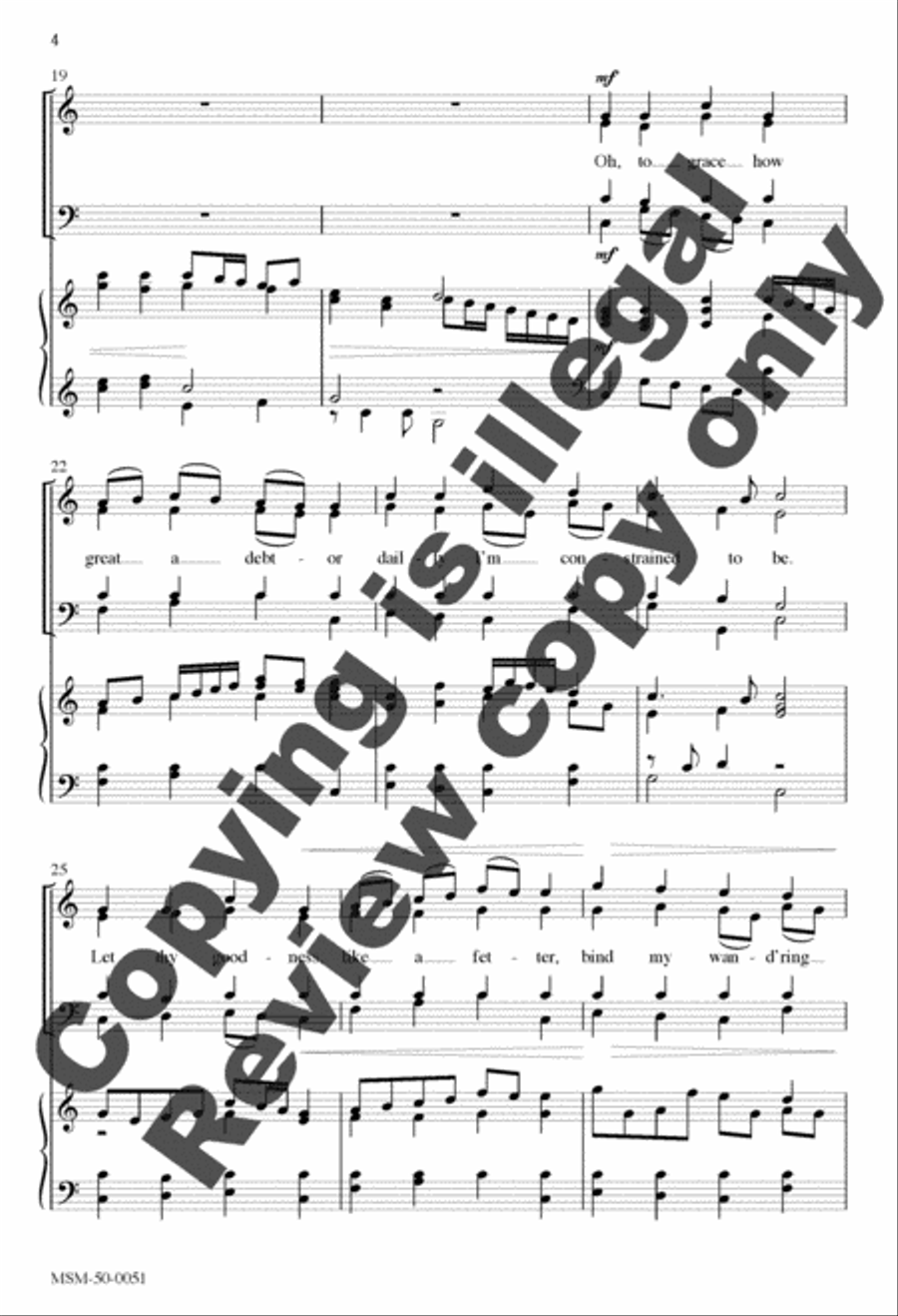 Come, Thou Fount of Every Blessing 4-Part scores gallery preview page 4