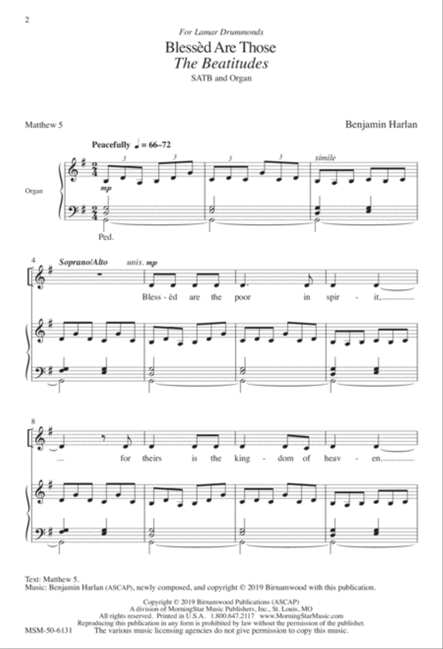 Blessèd Are Those: The Beatitudes 4-Part scores gallery preview page 1