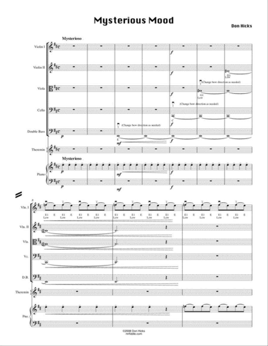 Mysterious Mood String Orchestra scores gallery preview page 2