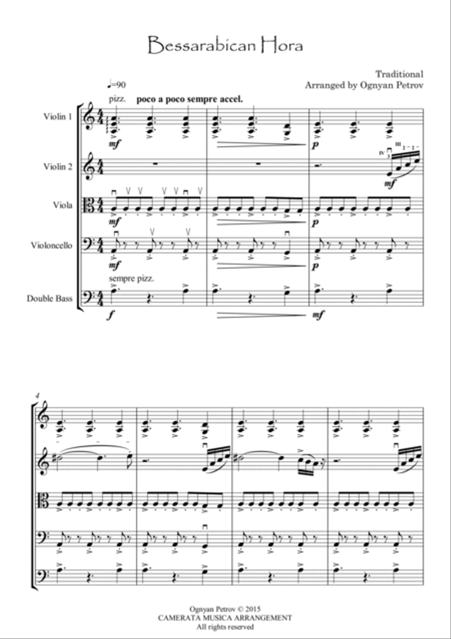 Bessarabican Hora Bessarabican Hora String Quartet scores gallery preview page 2