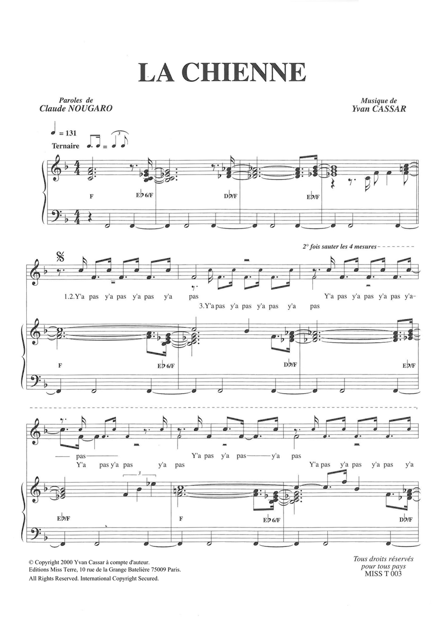 La Chienne Piano, Vocal scores gallery preview page 1