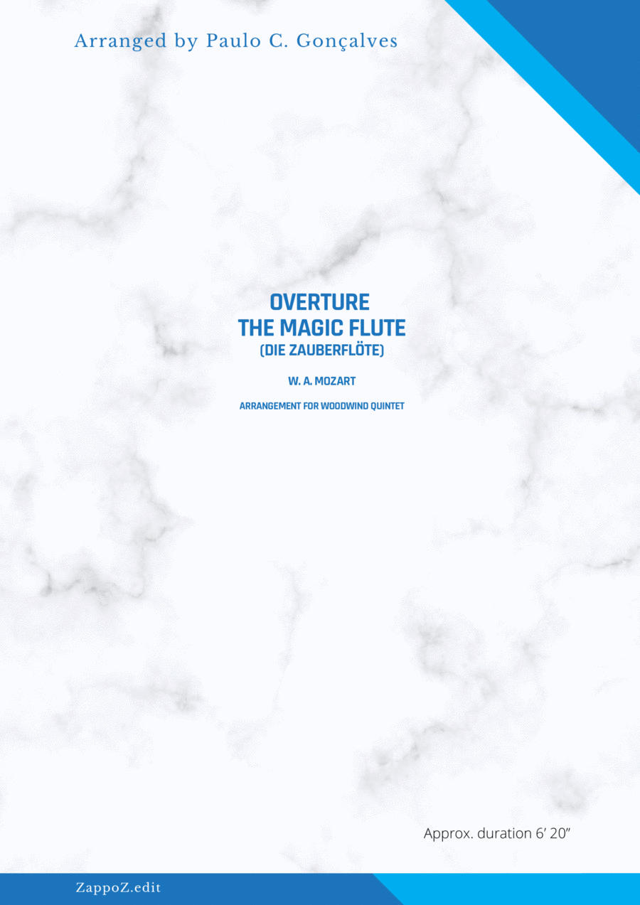 OVERTURE THE MAGIC FLUTE (DIE ZAUBERFLÖTE) W. A. MOZART Woodwind Quintet scores gallery preview page 1