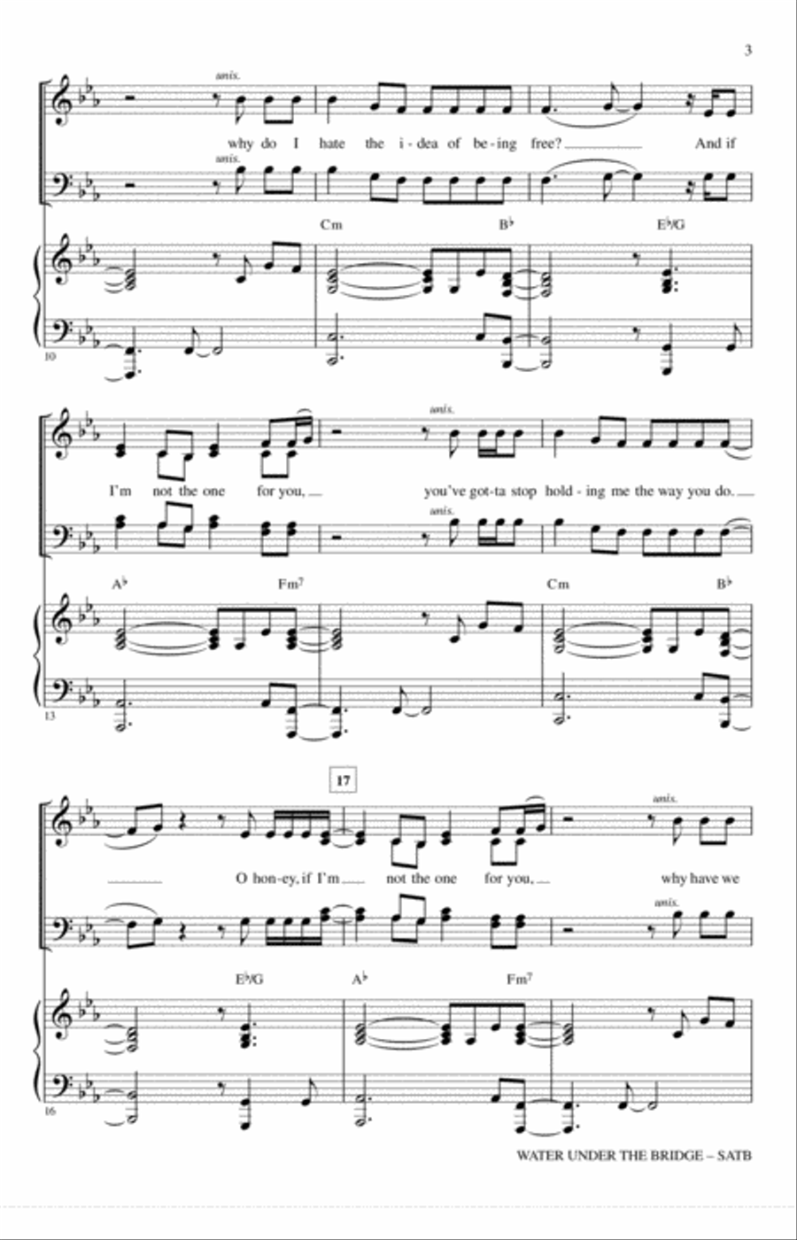 Water Under The Bridge Water Under The Bridge 4-Part scores gallery preview page 2