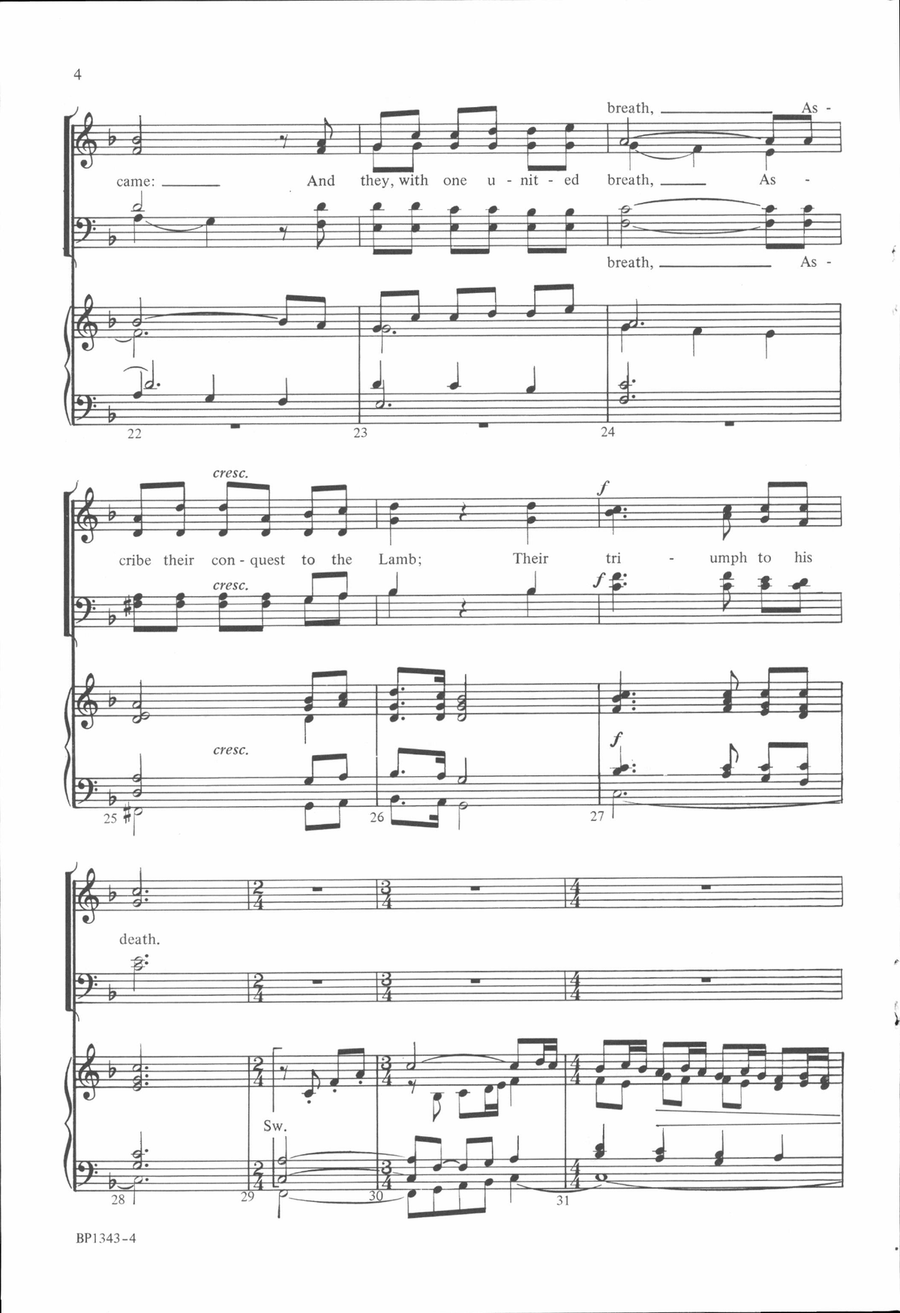 Give Me the Wings of Faith to Rise 4-Part scores gallery preview page 4