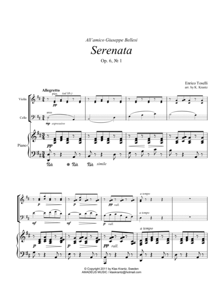 Serenata Rimpianto Op. 6 for piano trio image number null