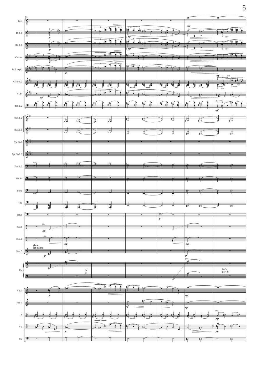 Les murmures du vent (Whispering Wind), transcription for symphonic orchestra - score Full Orchestra scores gallery preview page 5