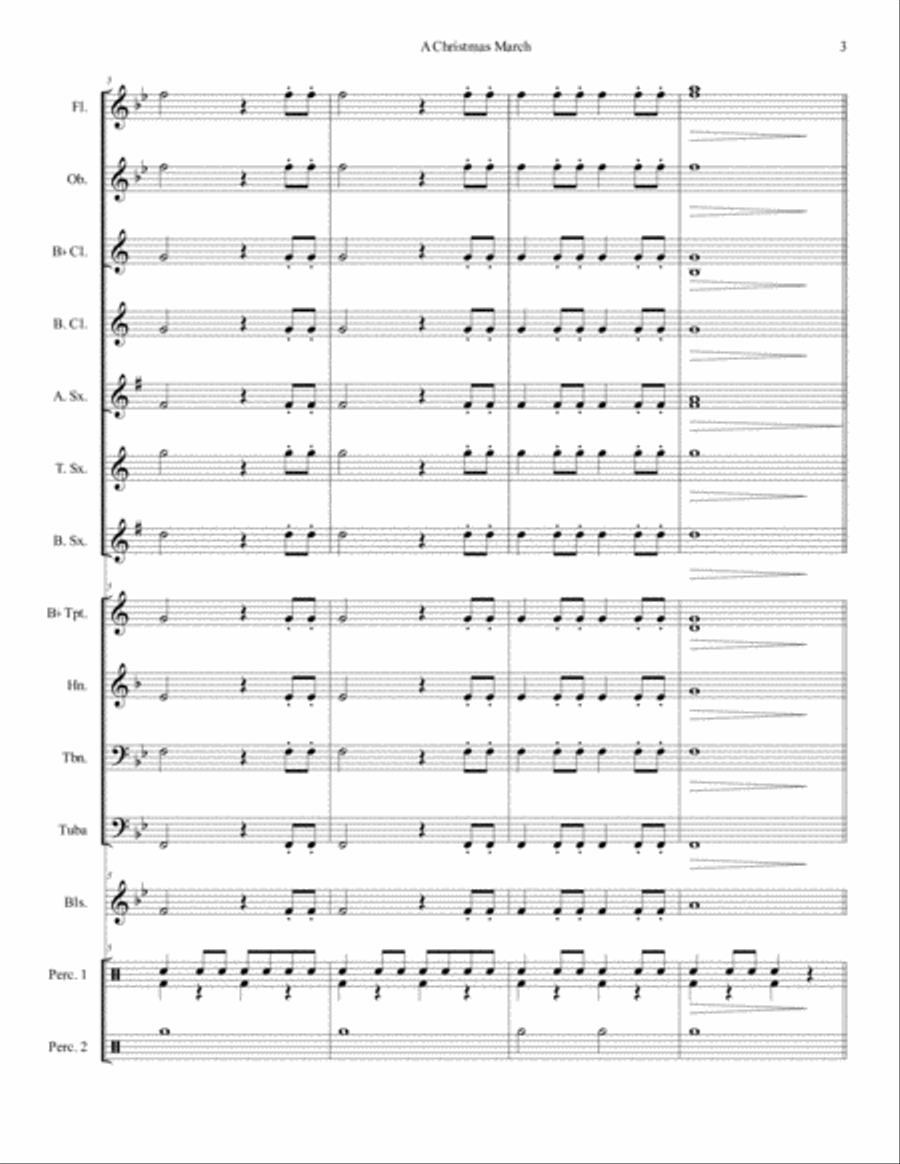 A Christmas March for Concert Band Concert Band scores gallery preview page 3