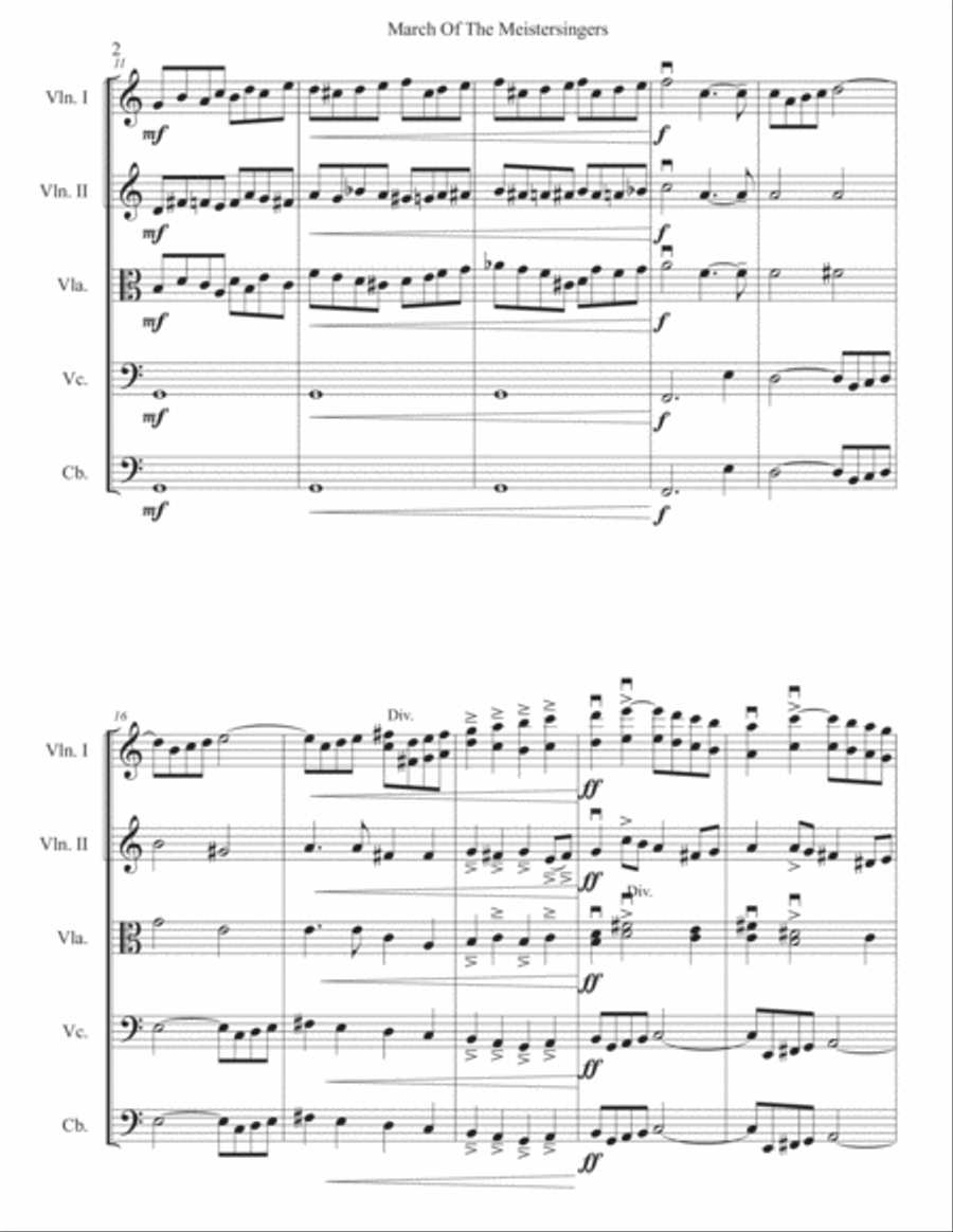 March Of The Meistersingers for string orchestra String Orchestra scores gallery preview page 3