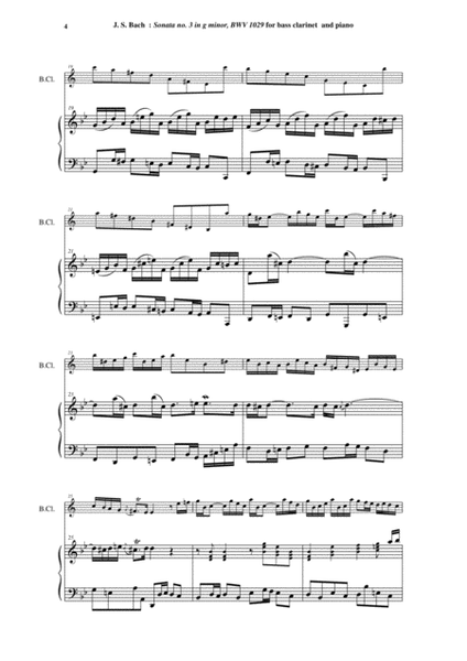 J. S. Bach: "Viola da Gamba" Sonata no. 3 in G minor, BWV 1029, for bass clarinet and piano
