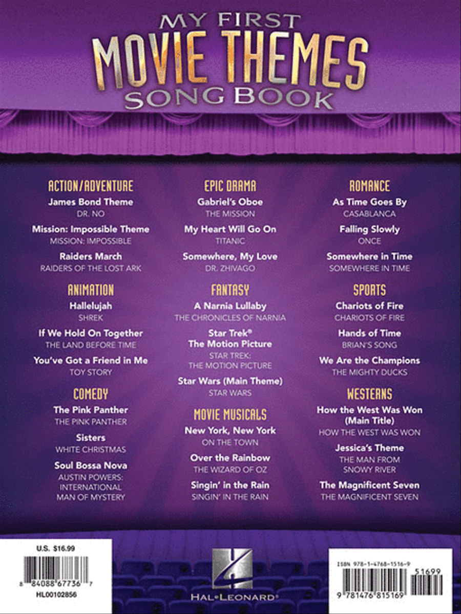 My First Movie Themes Song Book Easy Piano scores gallery preview page 2