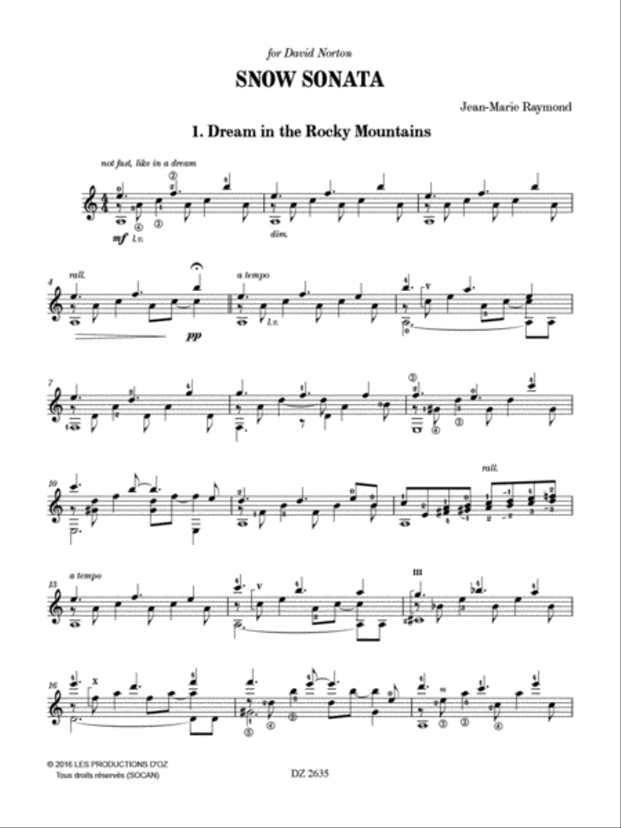 Snow Sonata Classical Guitar scores gallery preview page 2
