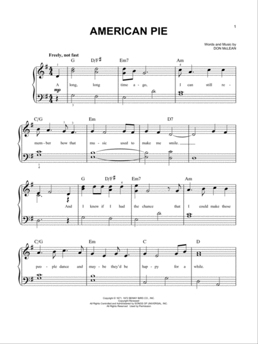 American Pie Acoustic Guitar scores gallery preview page 1