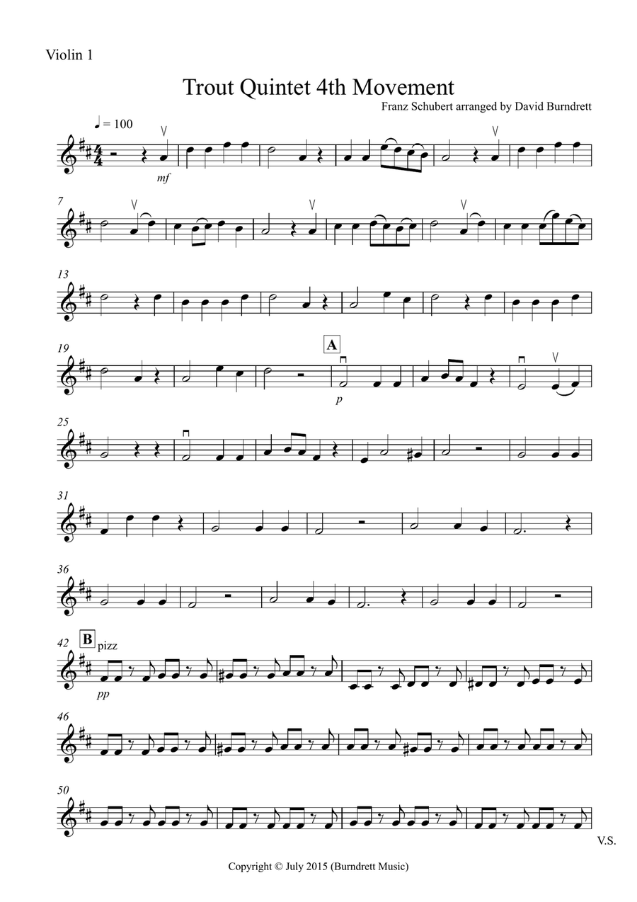 The Trout (4th Movement) for String Quartet String Quartet scores gallery preview page 4
