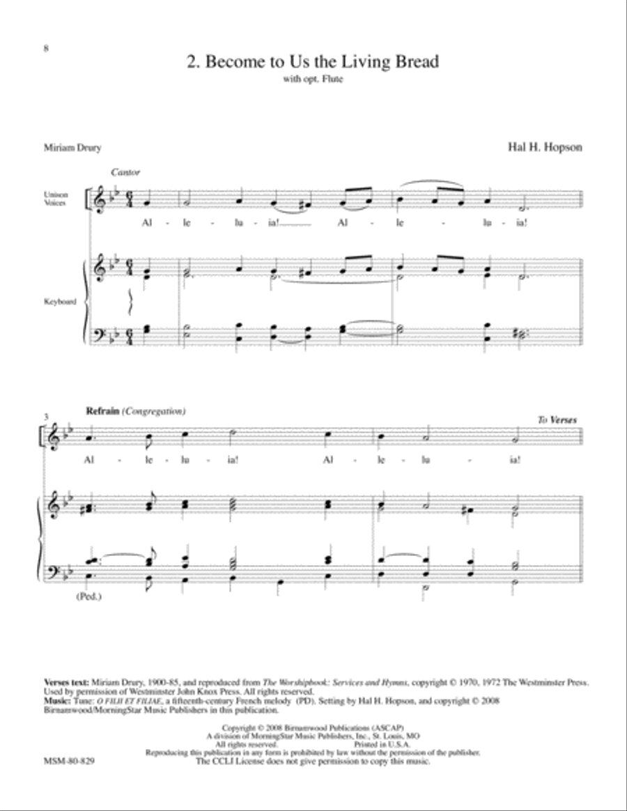 Become to Us the Living Bread 4-Part scores gallery preview page 1