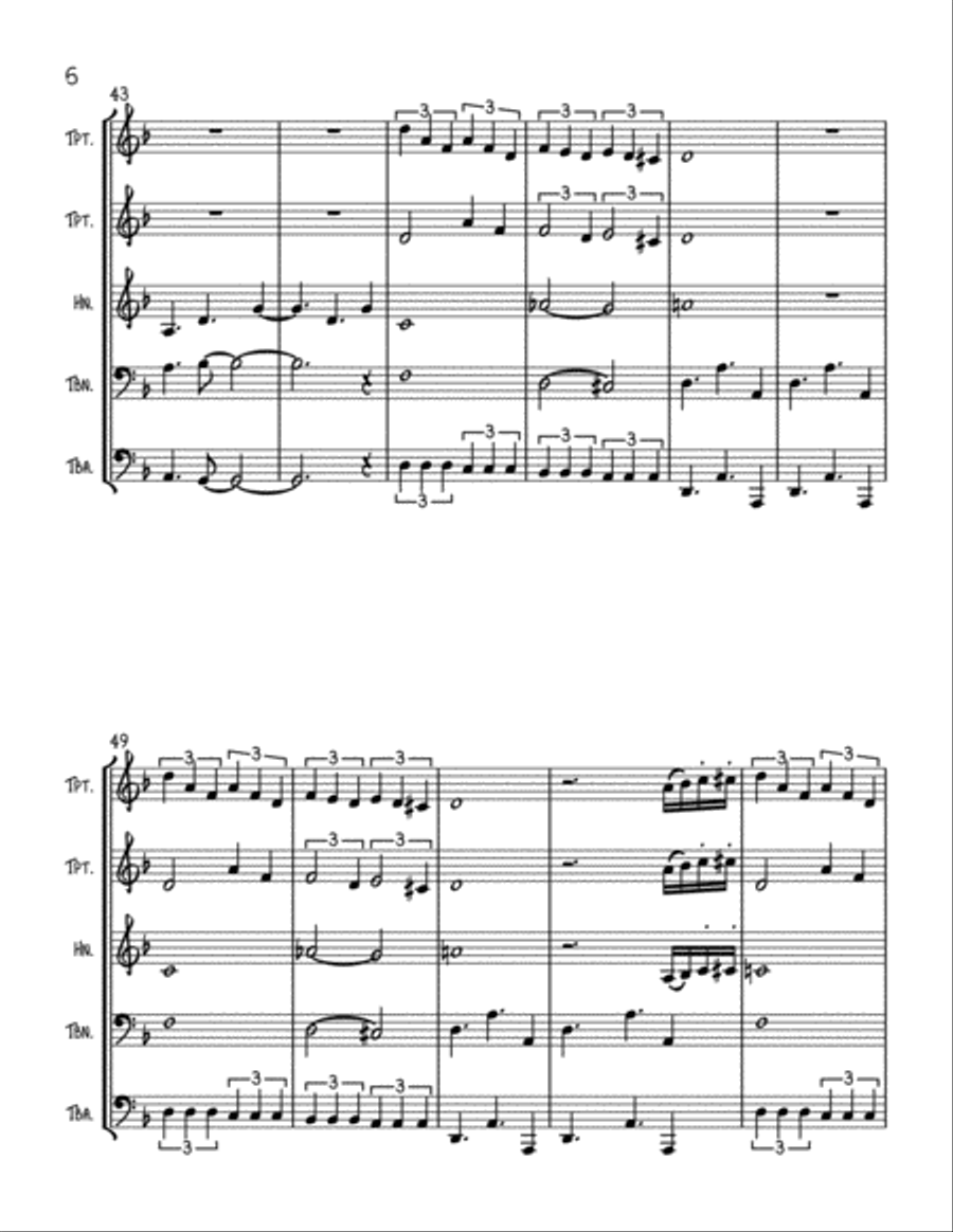 Besame Mucho (Kiss Me Much) Brass Ensemble scores gallery preview page 6