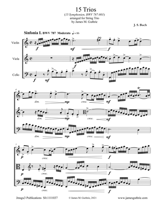 BACH: 15 Trios BWV 787-801 for String Trio
