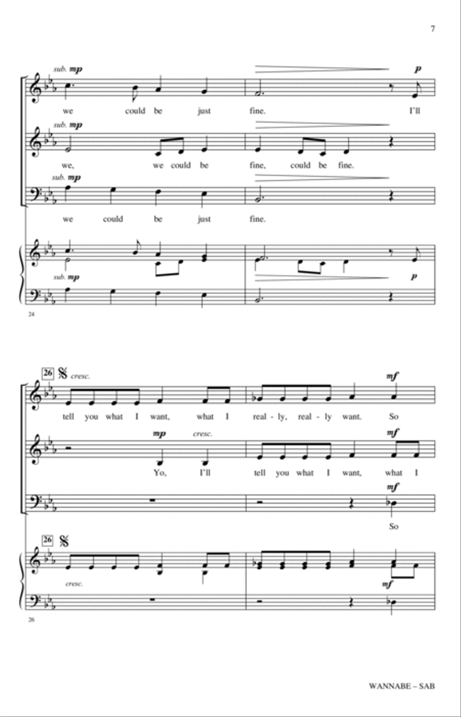 Wannabe (As an English Madrigal) (arr. Nathan Howe) 3-Part scores gallery preview page 6