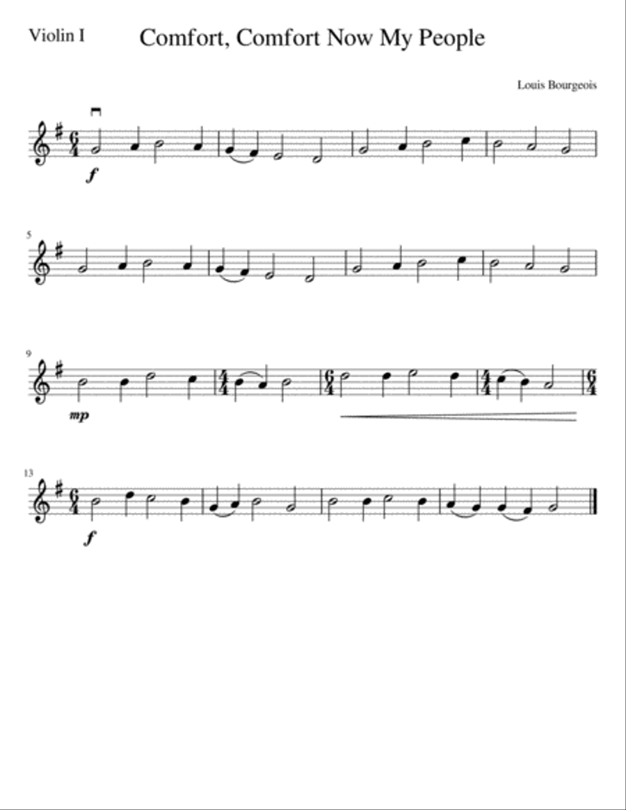 Comfort, Comfort Now My People String Quartet scores gallery preview page 4