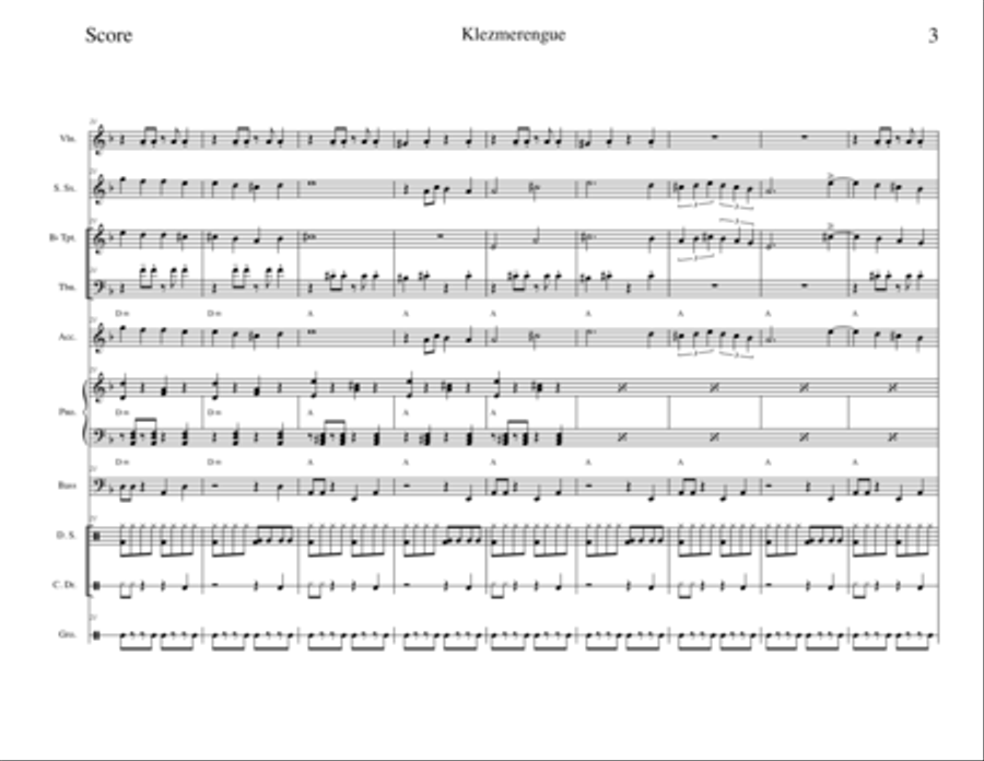 Klezmerengue Large Ensemble scores gallery preview page 3