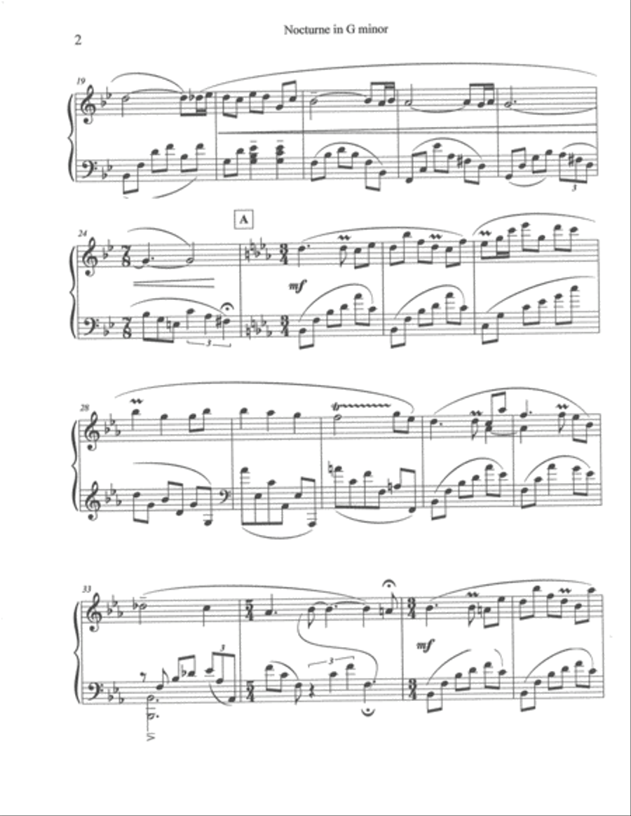 Nocturne in G Minor Piano Solo scores gallery preview page 4