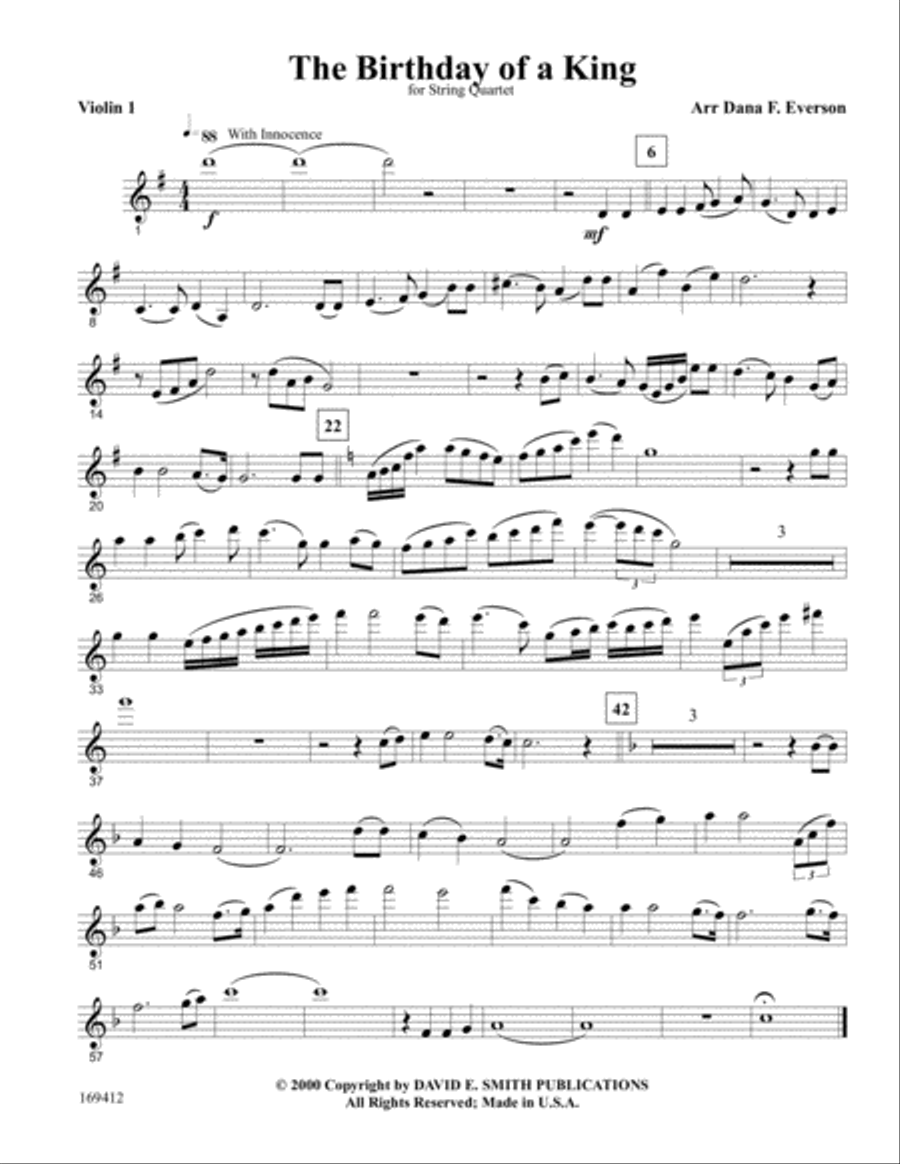 The Birthday Of A King String Quartet scores gallery preview page 5
