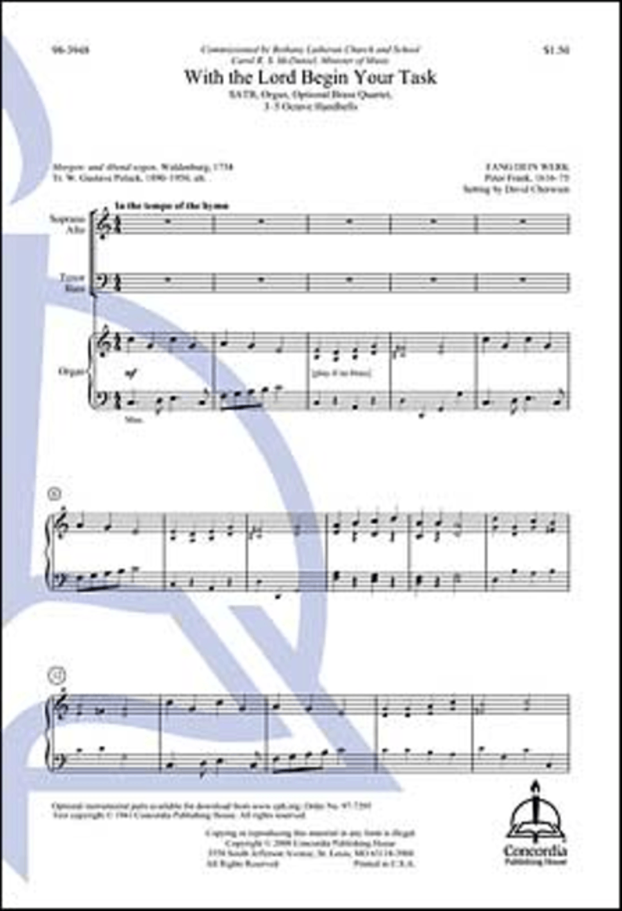 With the Lord Begin Your Task 4-Part scores gallery preview page 1