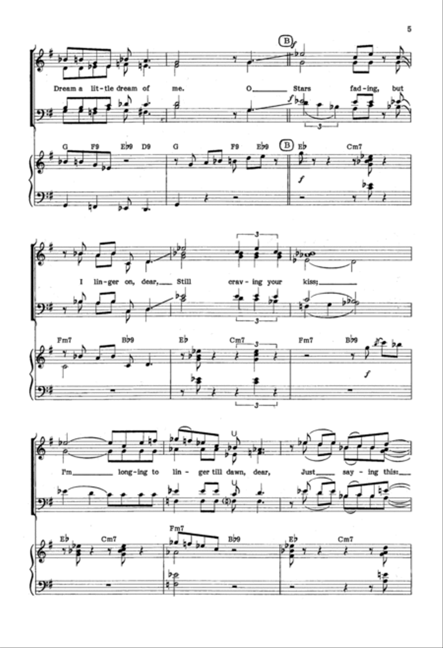 Dream A Little Dream Of Me 4-Part scores gallery preview page 3