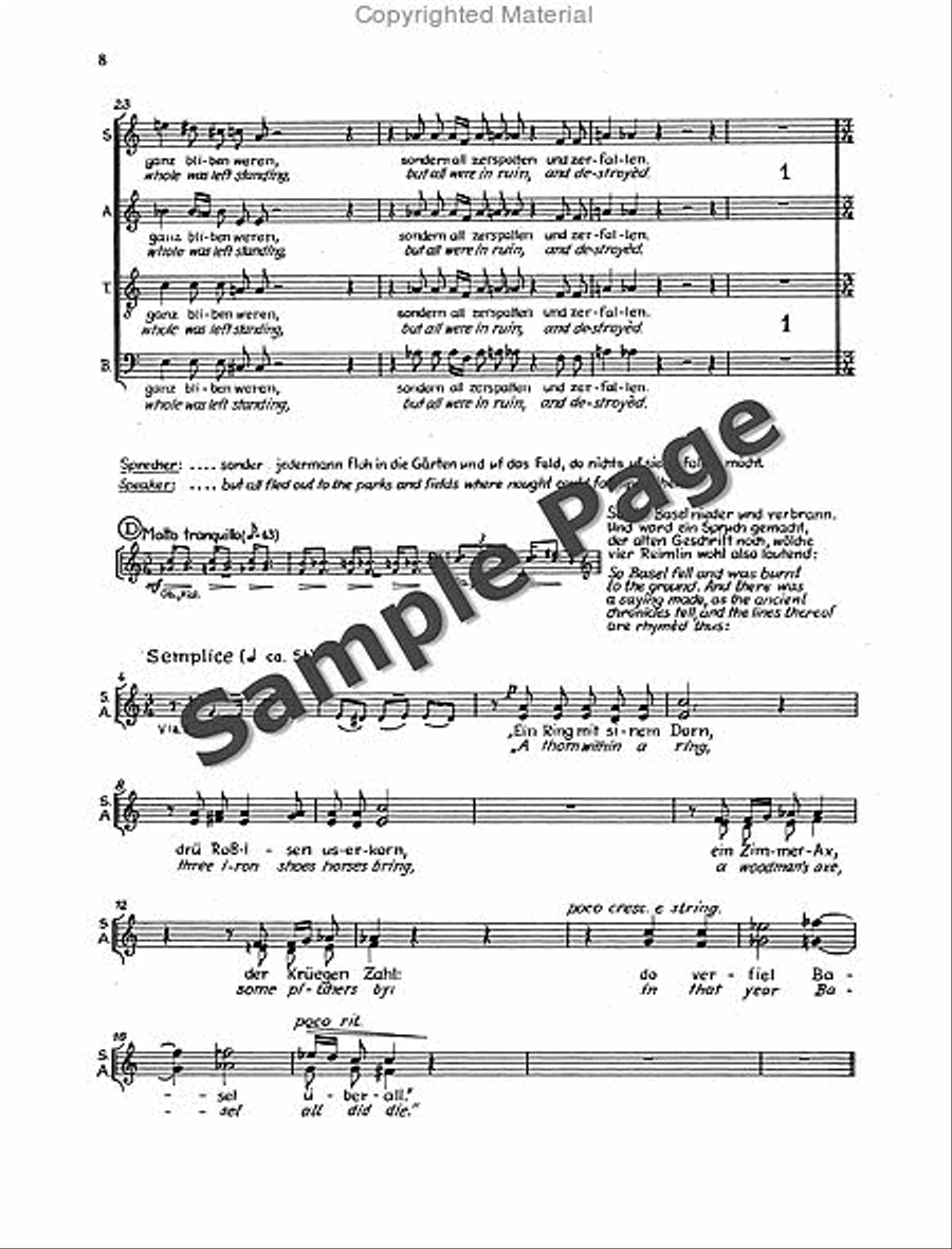 Der Tod Zu Basel Vocal Score 4-Part scores gallery preview page 11
