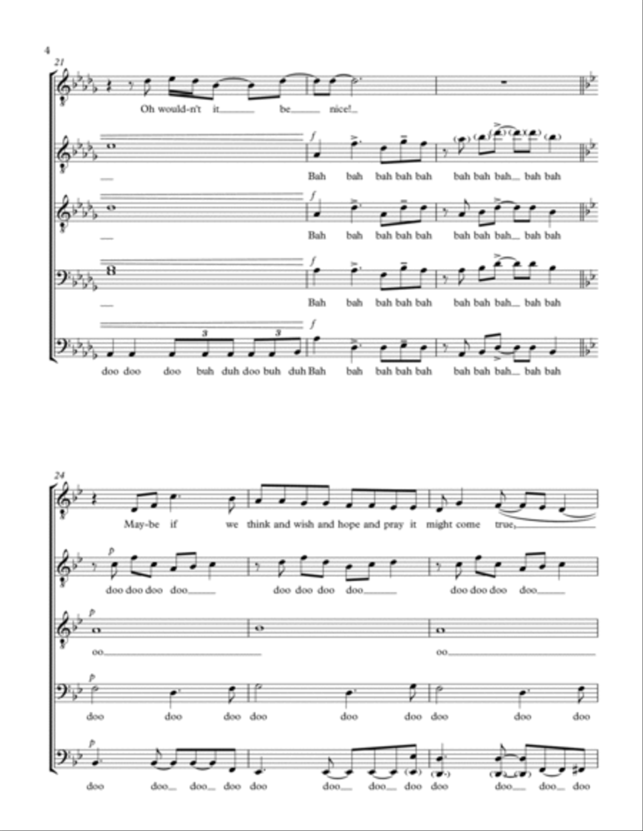 Wouldn't It Be Nice TTBB scores gallery preview page 4
