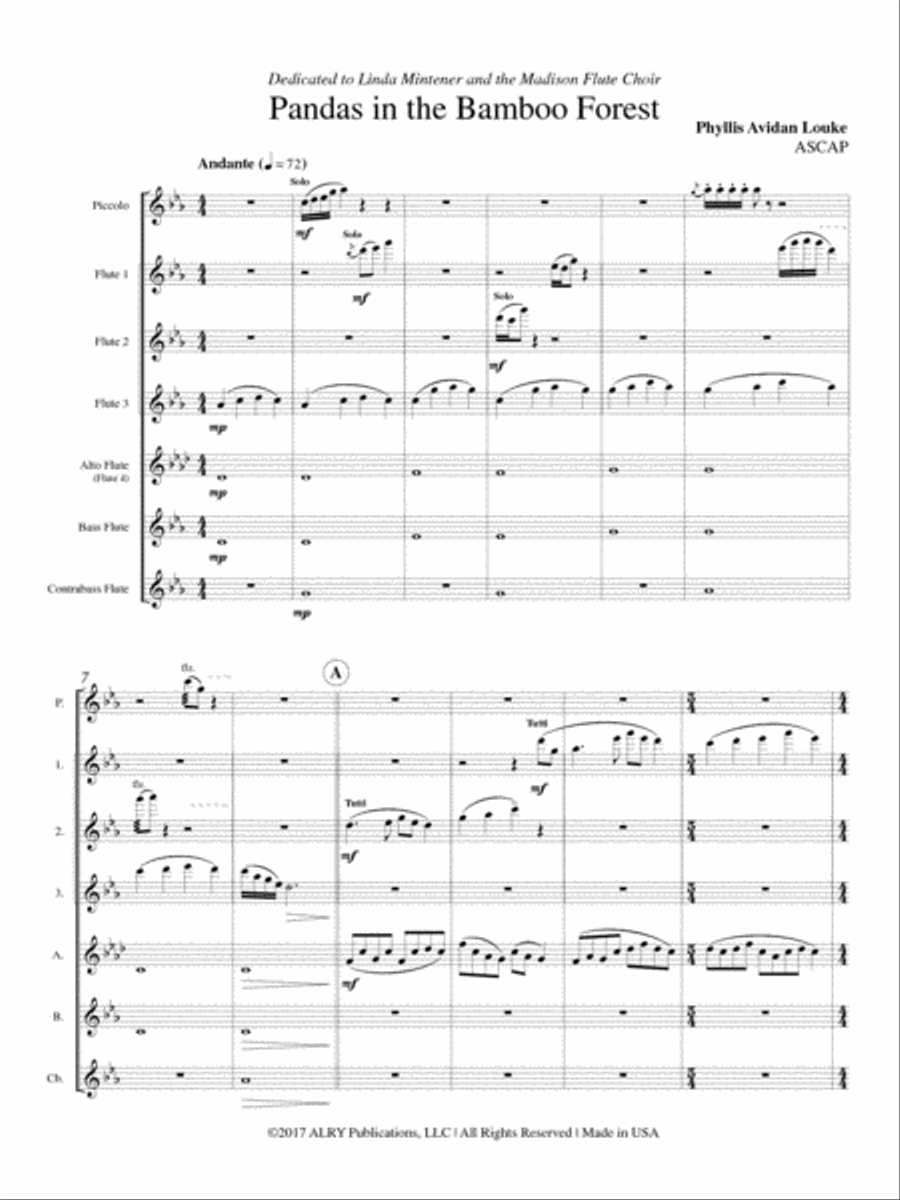 Pandas in the Bamboo Forest for Flute Choir Flute Choir scores gallery preview page 2