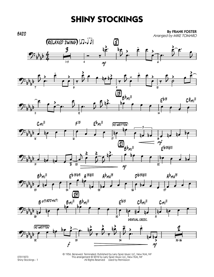 Shiny Stockings - Bass Jazz Ensemble scores gallery preview page 1