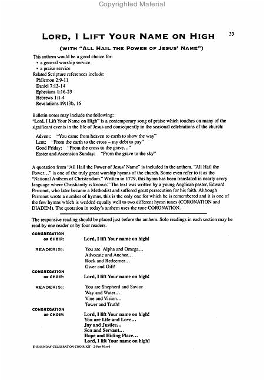 The Sunday Celebration Choir Kit 2-Part scores gallery preview page 4