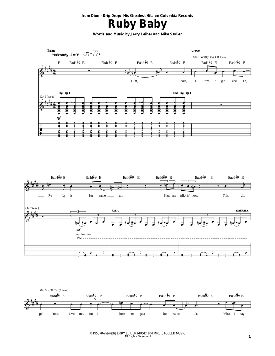 Ruby Baby Ruby Baby Acoustic Guitar scores gallery preview page 1