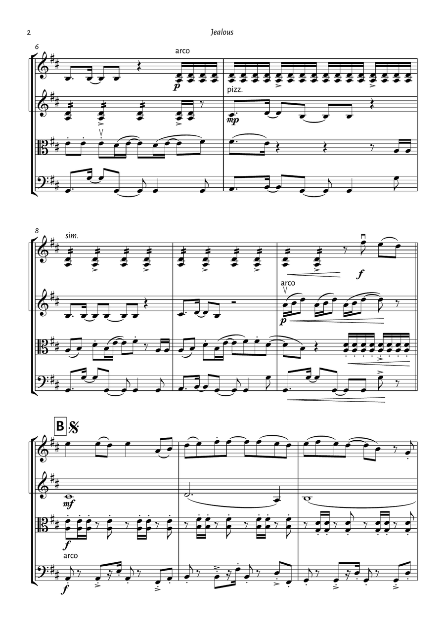 Jealous String Quartet scores gallery preview page 2