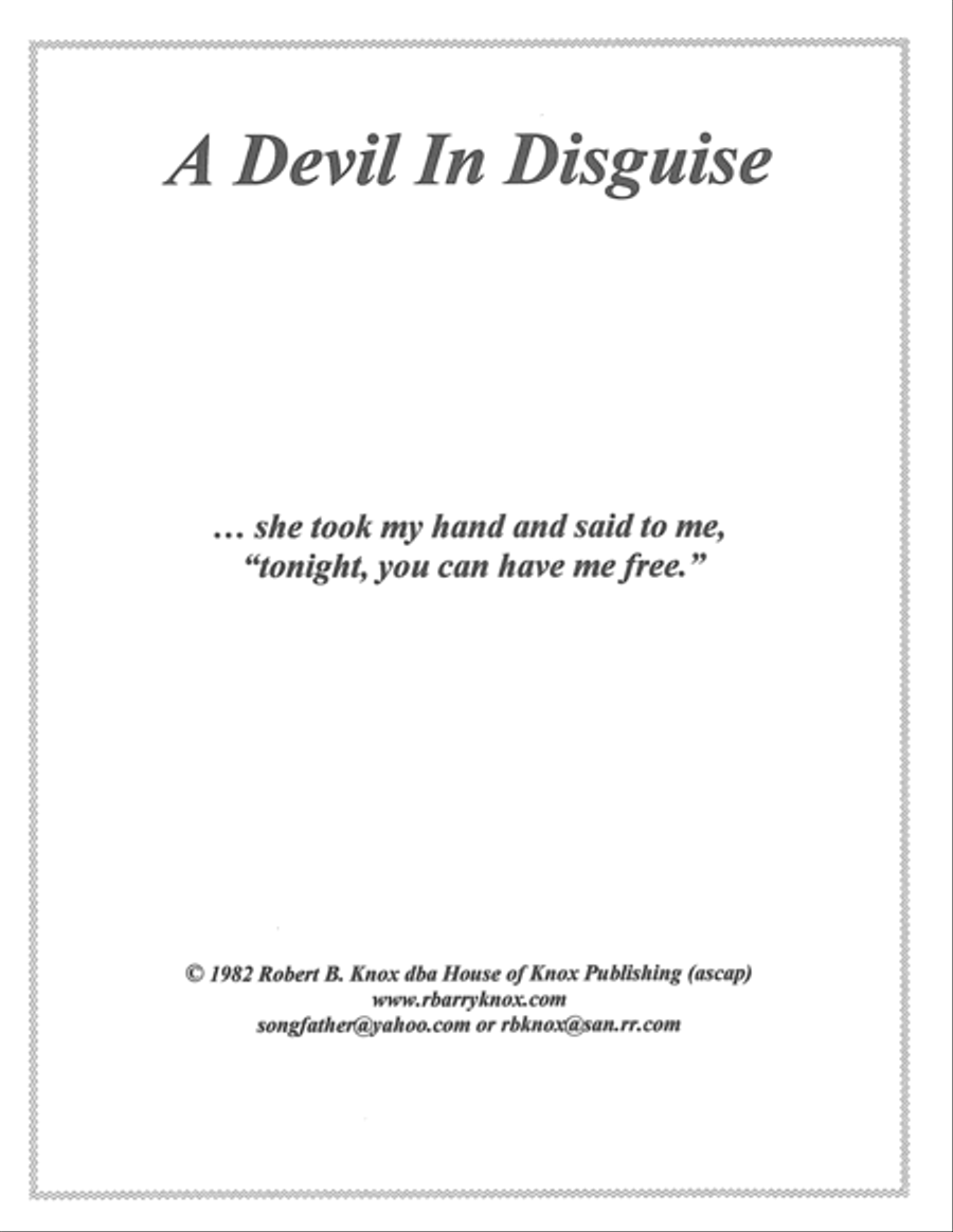 A Devil In Disguise Voice scores gallery preview page 1